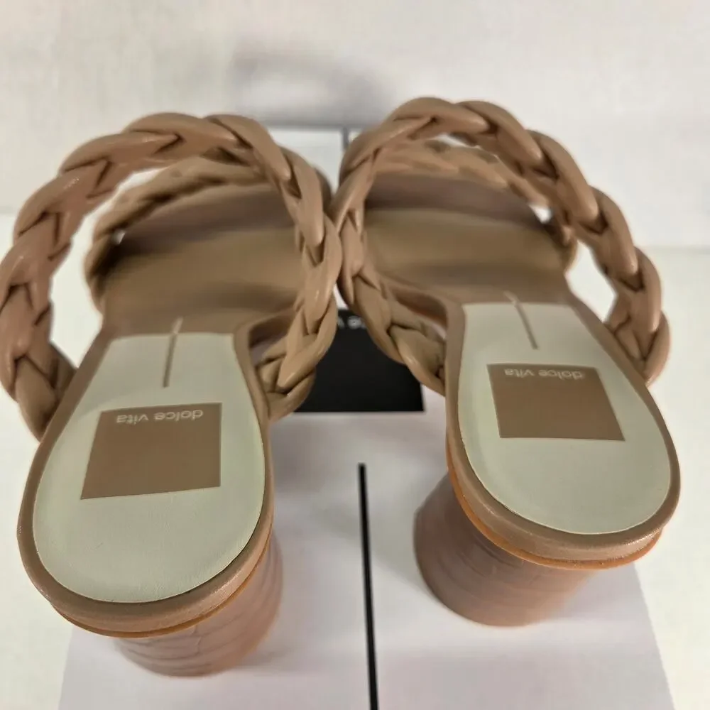 Dolce Vita Paily Braided Vegan Leather Heeled Sandals Stella Cafe Women's 8 NWOT - Picture 8 of 12